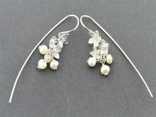 Pearl verbena earrings - sterling silver - Makers & Providers