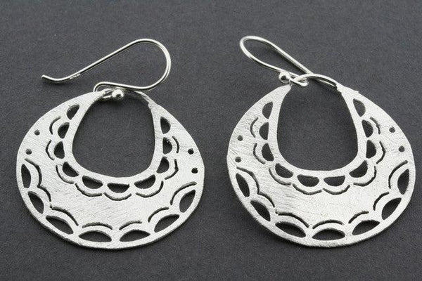 textured cutout hoop earring - sterling silver - Makers & Providers