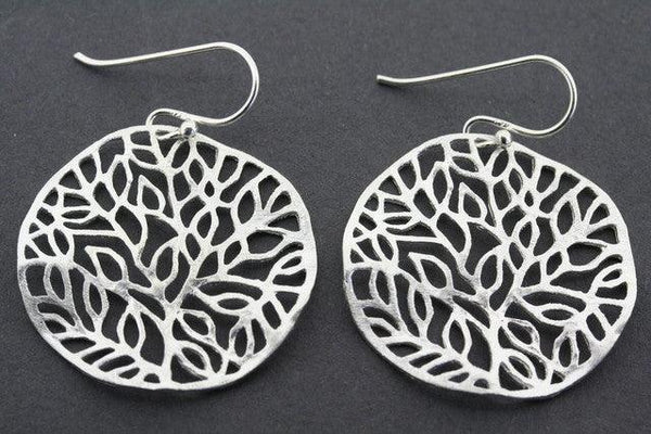 twisted disc leaf earring - sterling silver - Makers & Providers