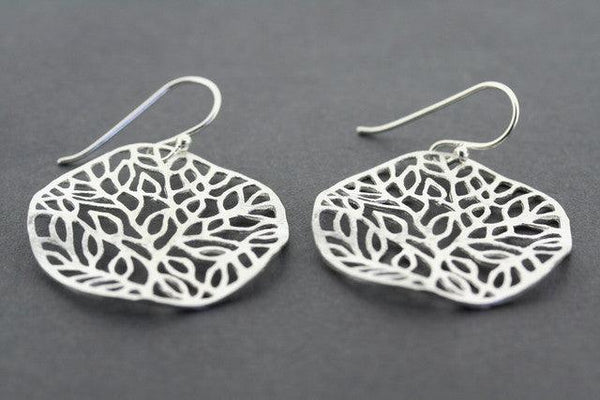 twisted disc leaf earring - sterling silver - Makers & Providers