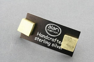 square stud - sterling silver & gold plated - Makers & Providers