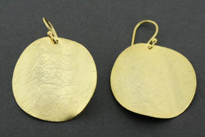 curved disc earring - gold plated - Makers & Providers