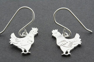 chicken earring - sterling silver - Makers & Providers