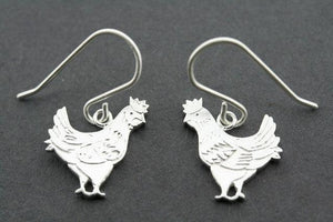 chicken earring - sterling silver - Makers & Providers