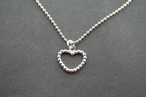 beaded heart pendant on 45 cm ball chain - Makers & Providers